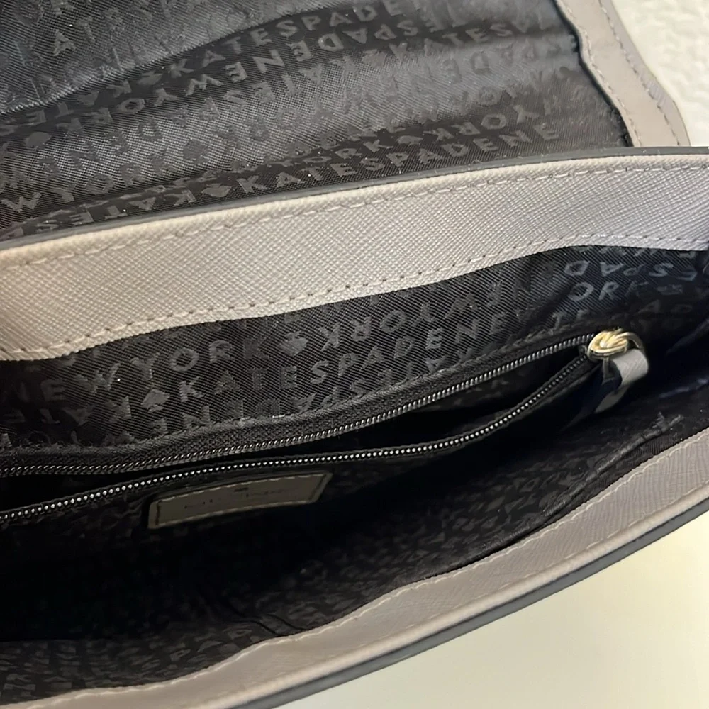 Kate Spade Leather Crossbody Purse Black Grey Blue